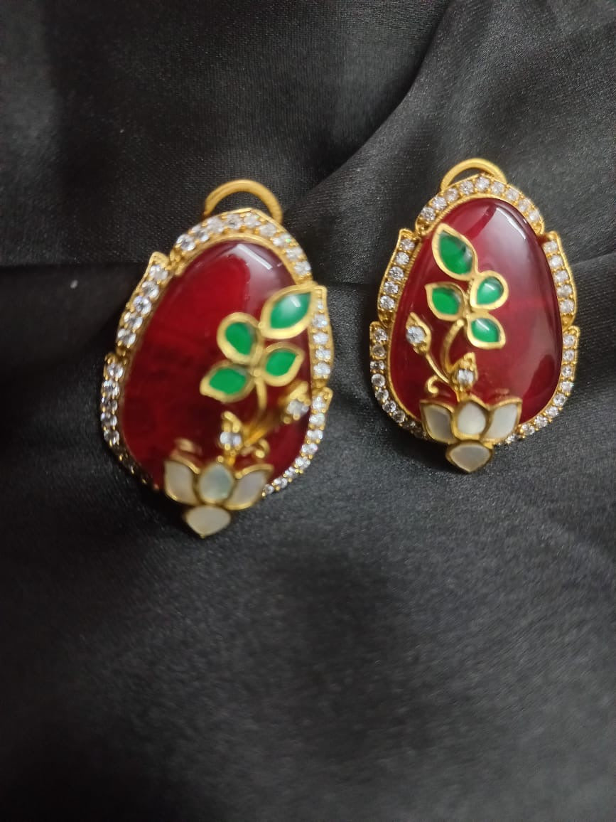 Doublet Studs with Floral Design