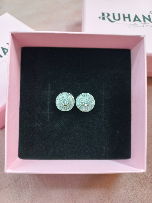 Round Shaped Sterling Silver Earrings