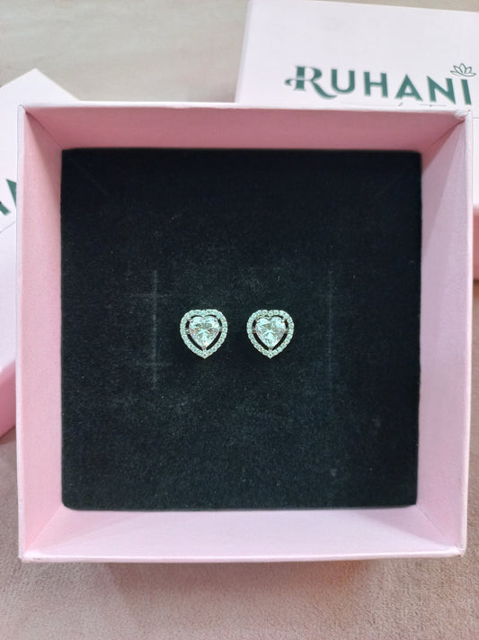 Heart-Design Sterling Silver Earrings