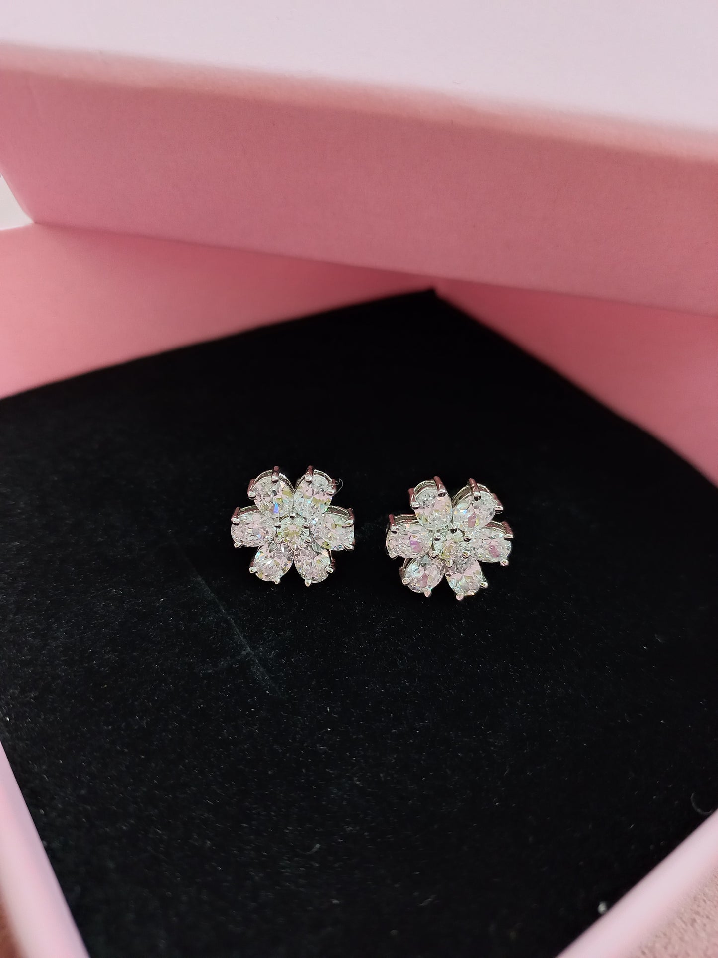 Floral Design Sterling Silver Earrings