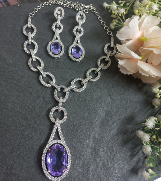 American Diamond with Purple Stones