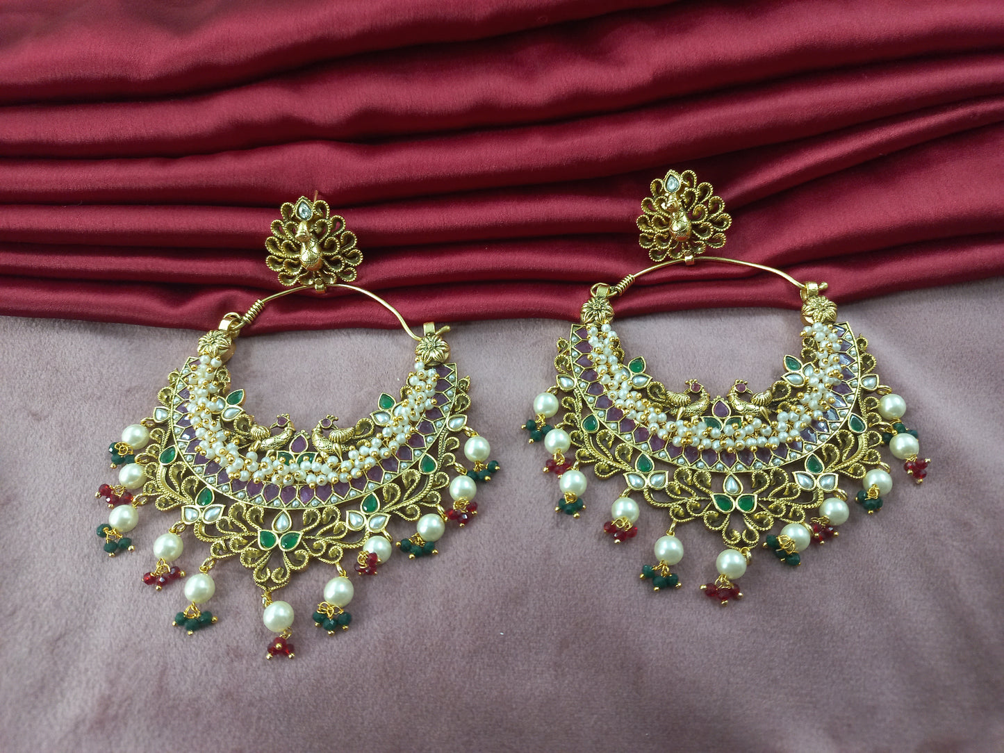 Polki with Pearls Chandbalis