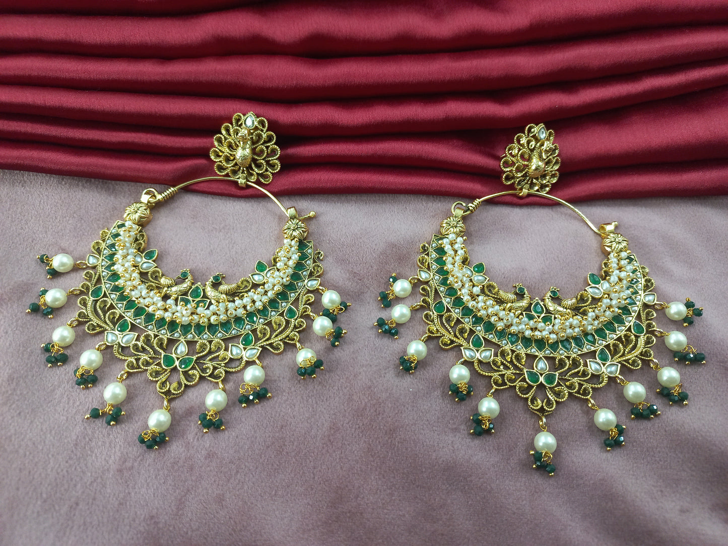 Polki with Pearls Chandbalis