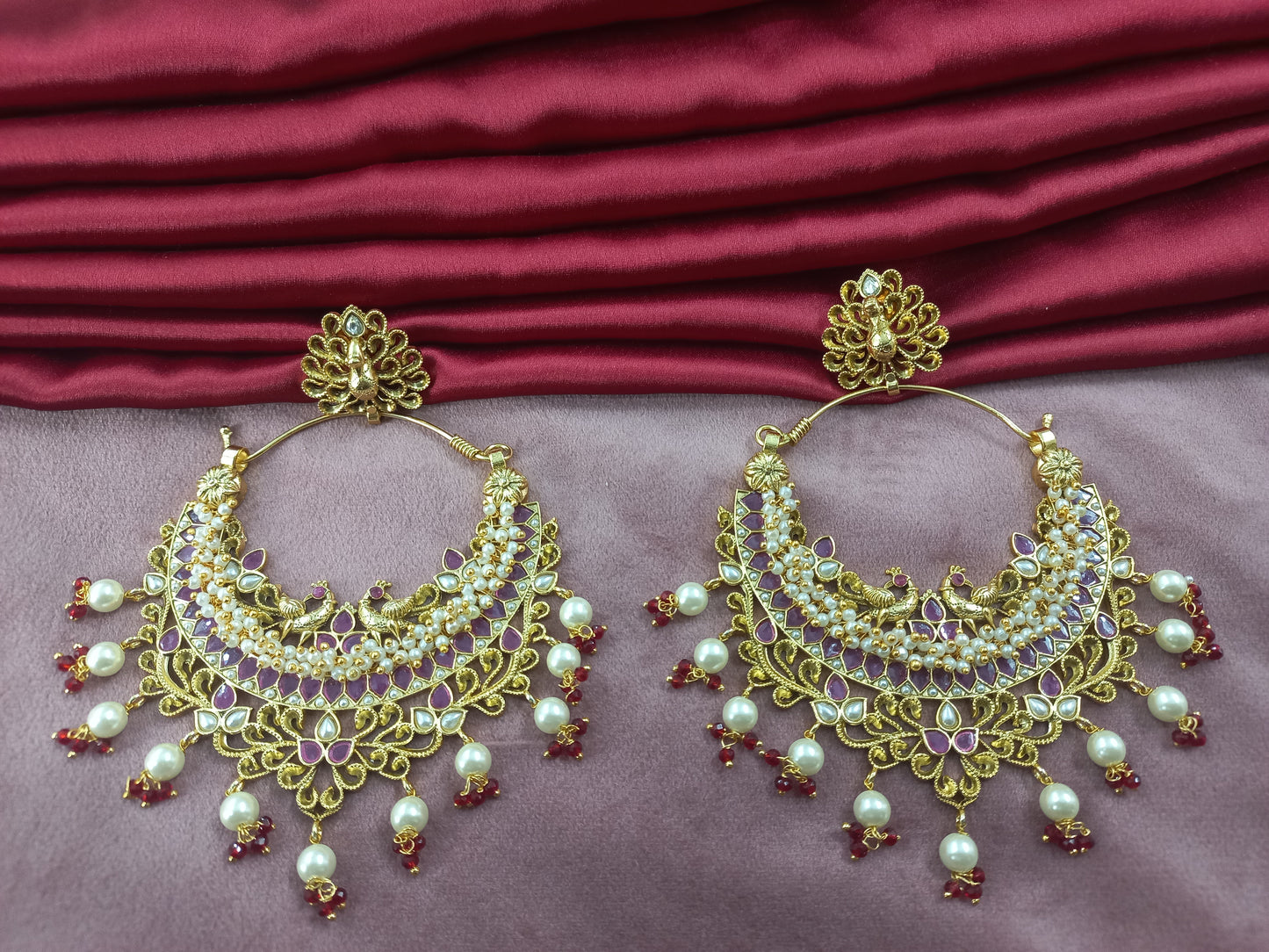 Polki with Pearls Chandbalis