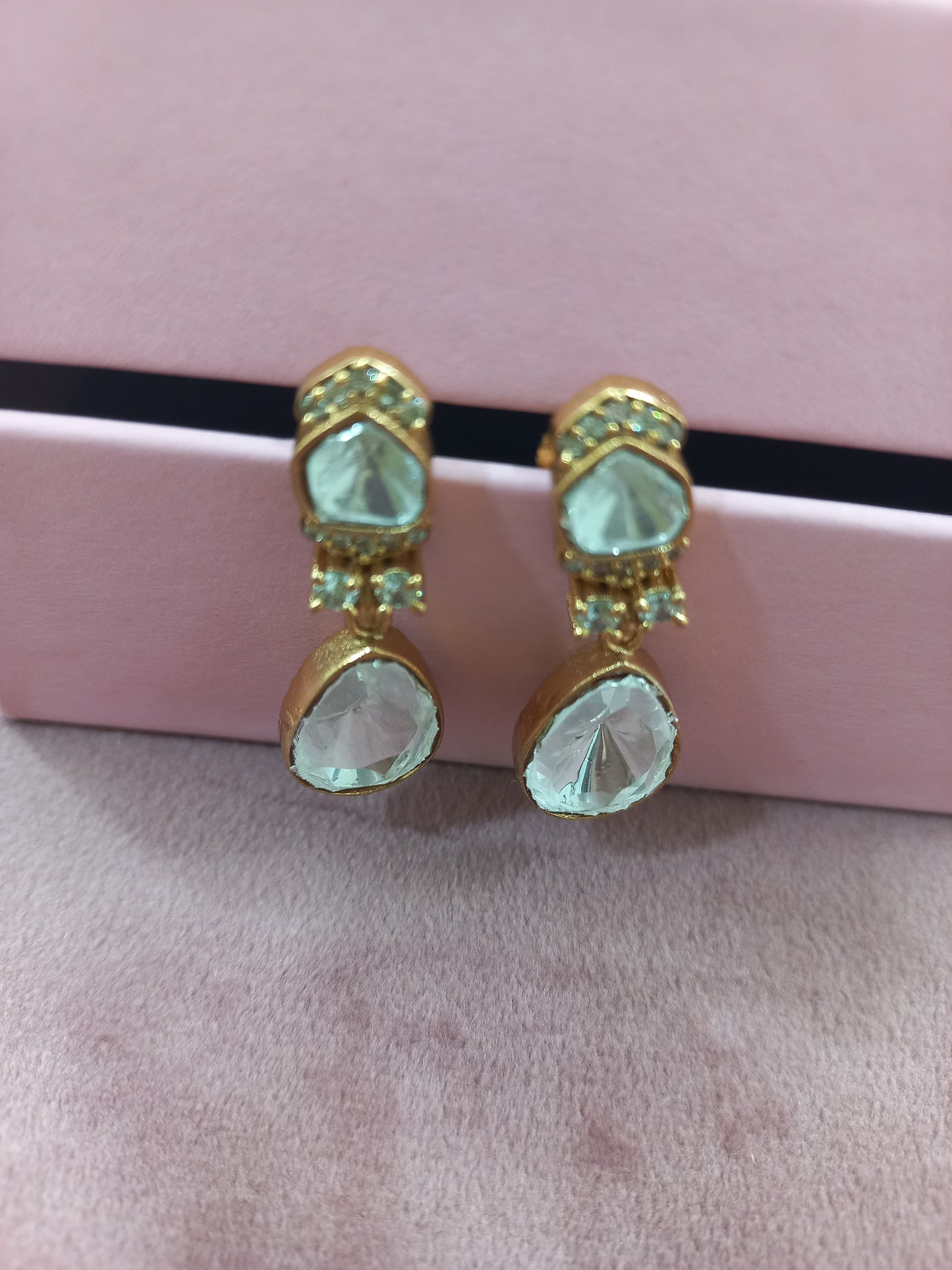 Moissanite Polki Earrings