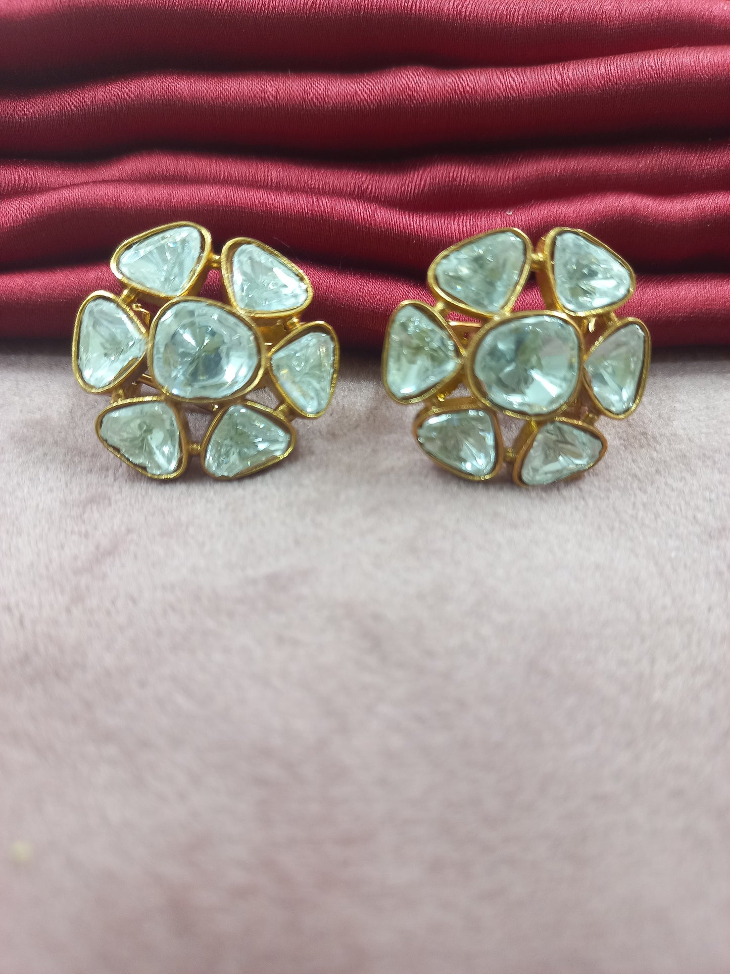 Flower Shaped Moissanite Studs