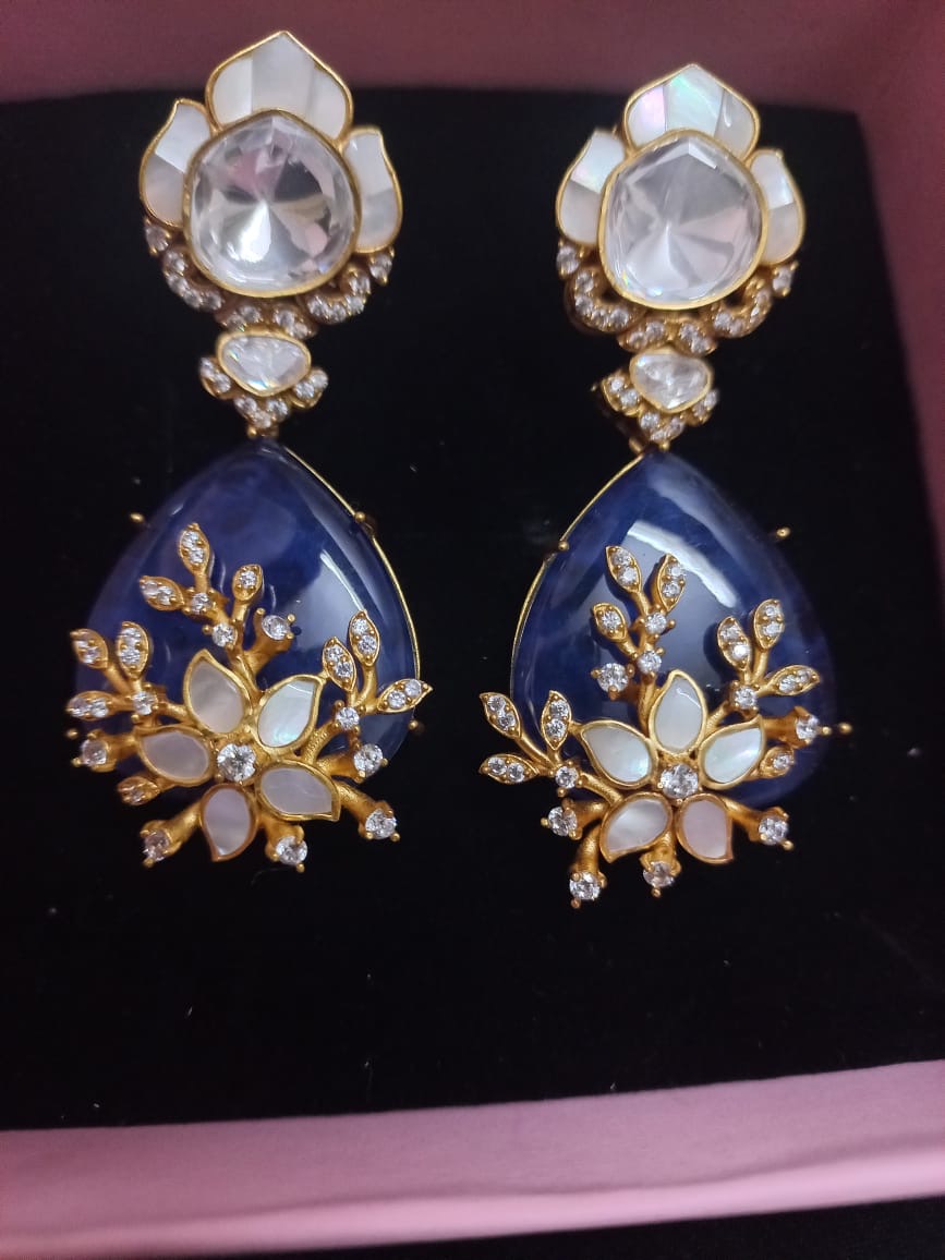 Doublet Stone Statement Earrings