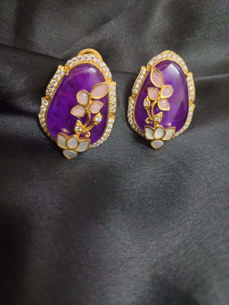 Doublet Studs with Floral Design