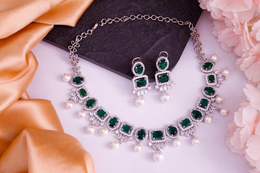 AD Pearl Necklace Set