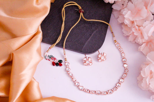 Moissanite Rose Gold Necklace Set