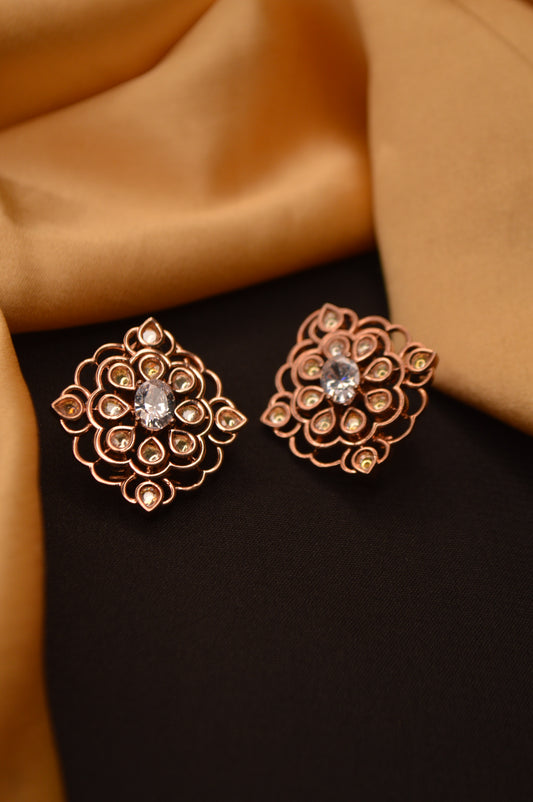 Shreya Rose Gold AD Earrings