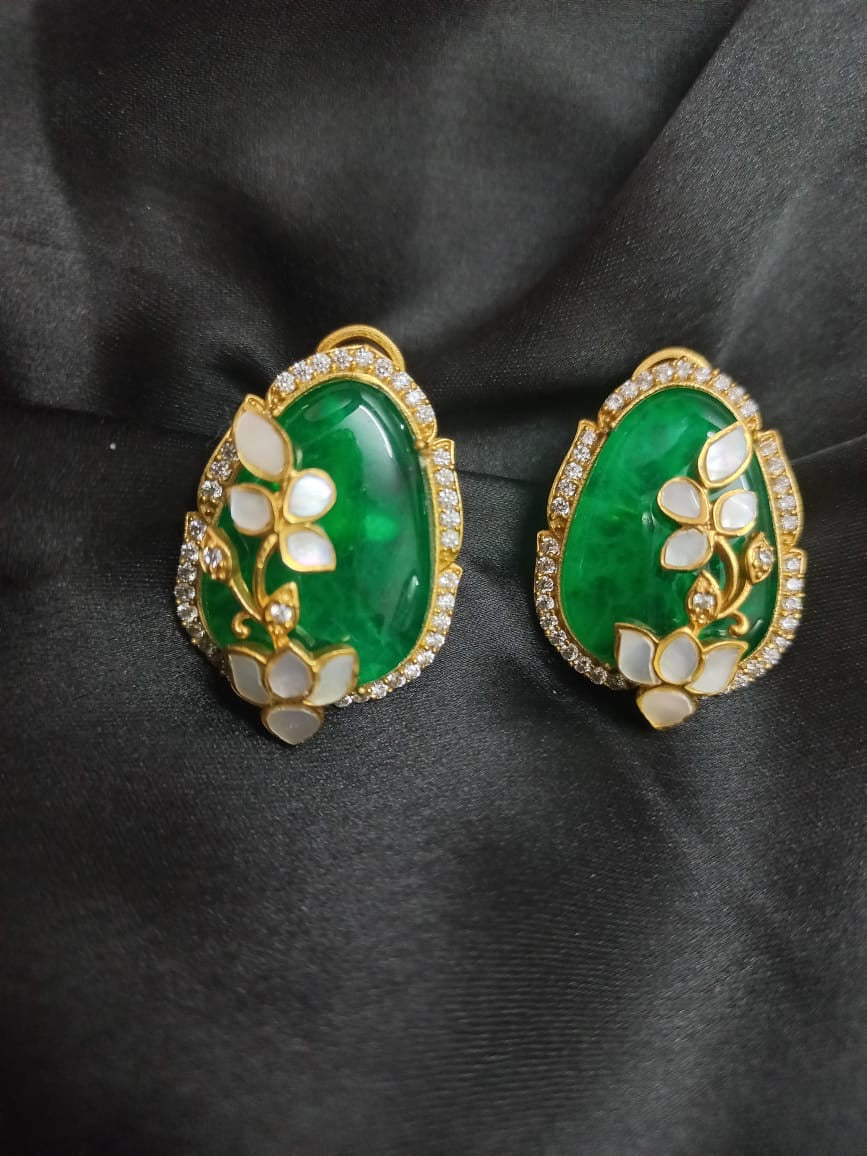 Doublet Studs with Floral Design