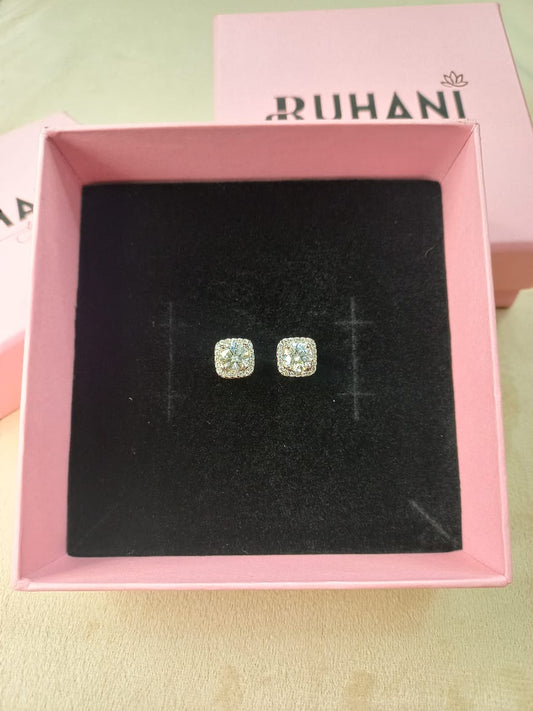 Square Shaped Sterling Silver Earrings