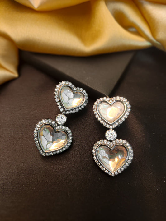 Charvi Heart- Themed AD Earrings