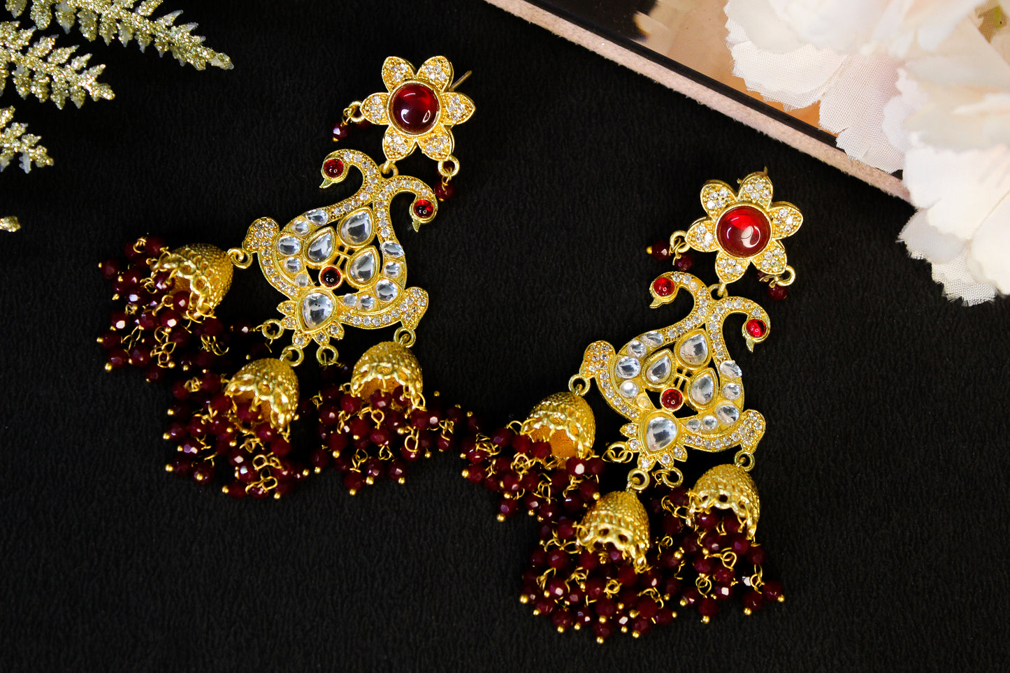 Nihira Kundan Long Earrings