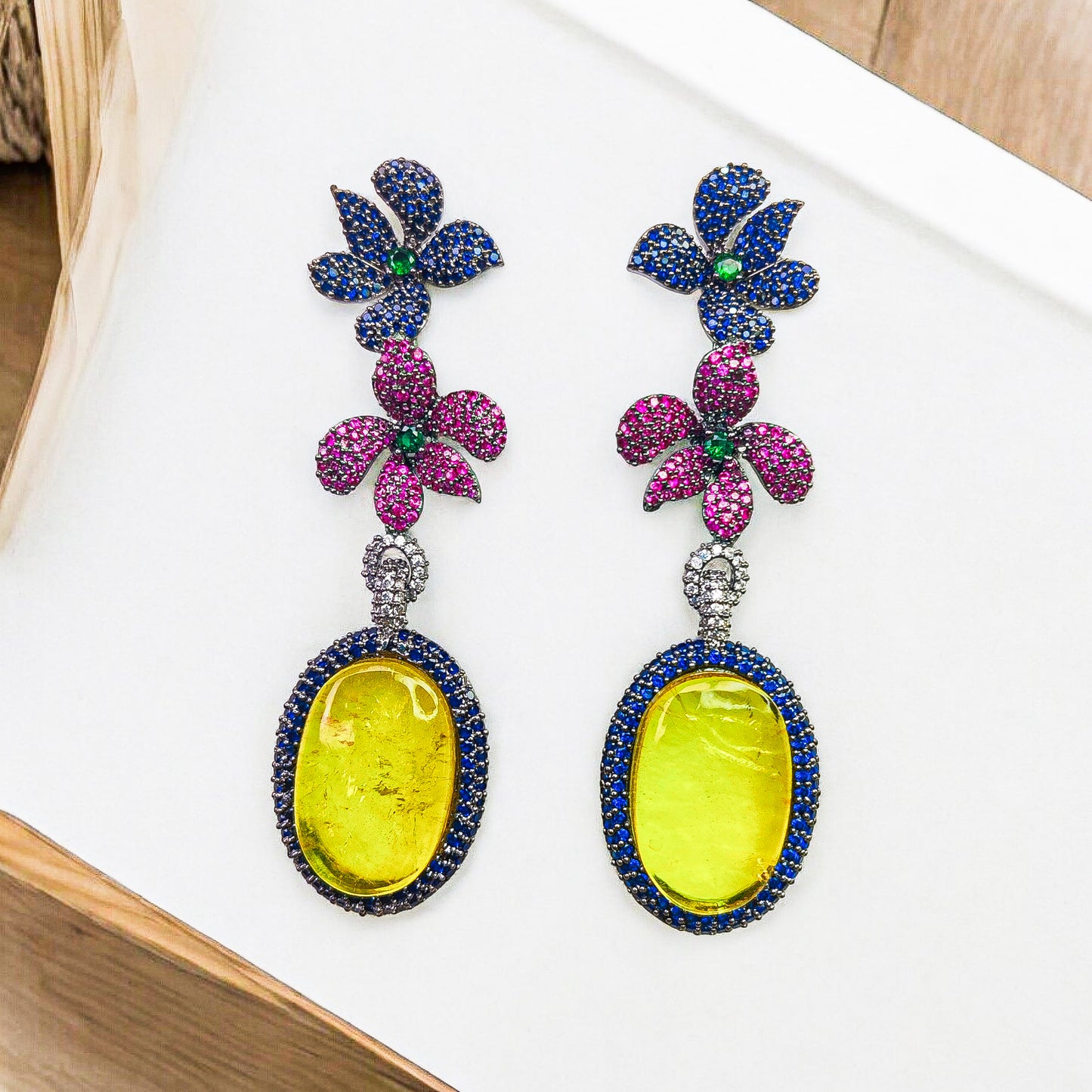 Coloured Nano Stones Earrings