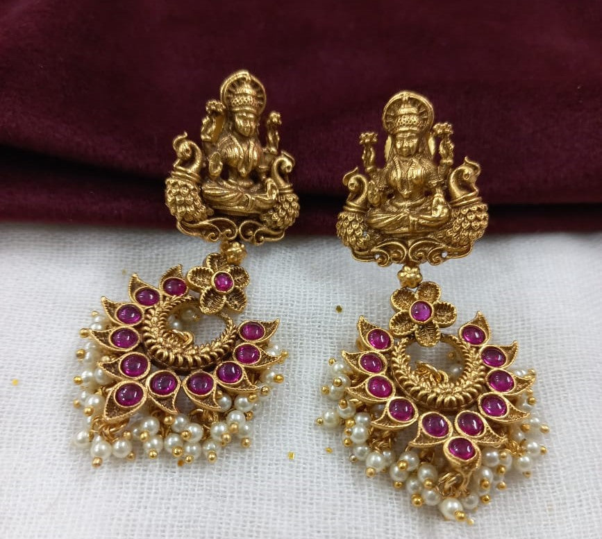 Goddess Lakshmi Inspired Temple Earrings