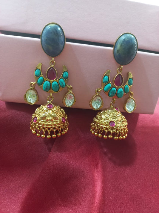 Traditional Polki Jhumkis